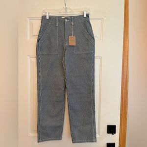 New women’s Boden Kensington white stripe utility casual pants jeans. Size 6